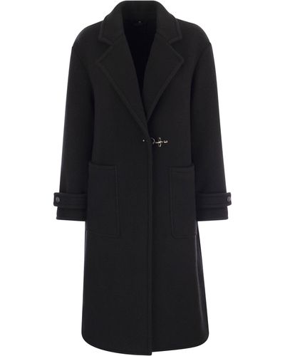 Fay Wool Coat With Hook - Black