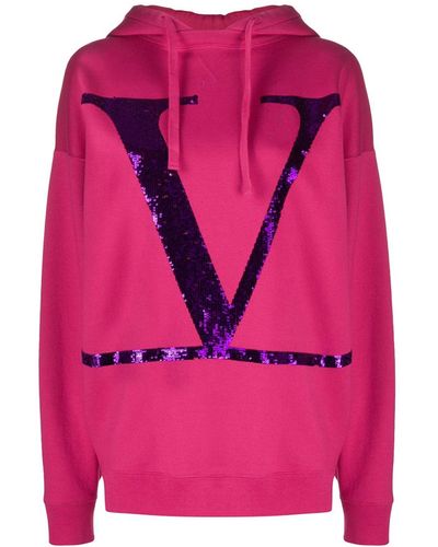 Valentino V Logo Print Sweatshirt - Roze
