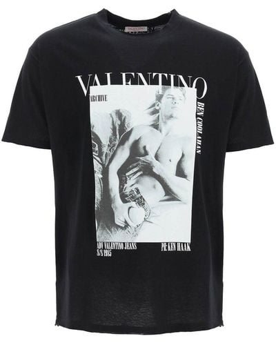Valentino Archivdruck T -Shirt - Schwarz