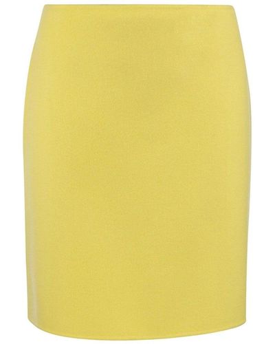 Max Mara Essen Wool Skirt - Yellow