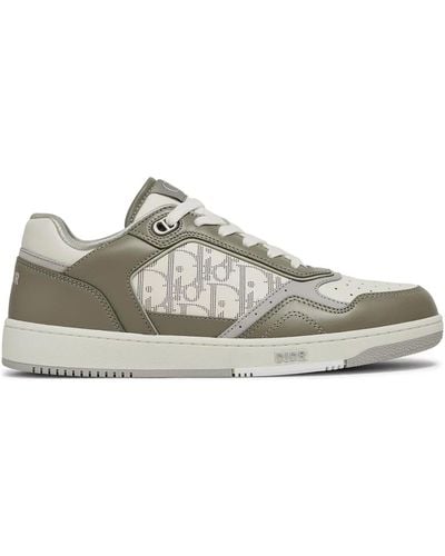 Dior Oblique Leather Sneakers - Gray