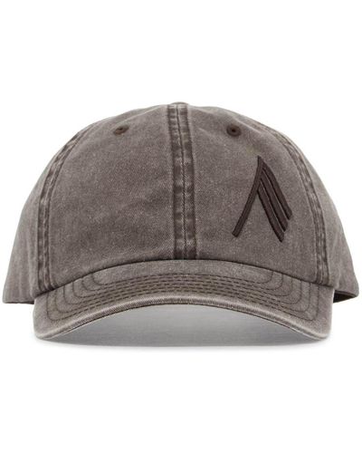 The Attico Washed Twill Baseball Cap With Embroidered Logo - Brown