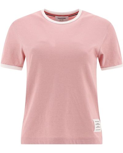 Thom Browne Kontrastprofile T -Shirt - Pink