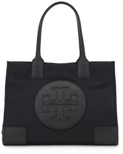 Tory Burch Ella Mini Tote Bag In Gerecycled Nylon - Zwart