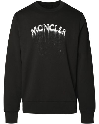Moncler Black Cotton Sweatshirt - Schwarz