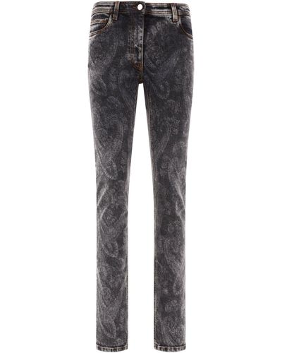 Etro Skinny Paisley Jeans - Gray
