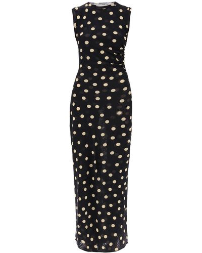 Stella McCartney Stella Mc Cartney Long Semi Transparante Jersey -jurk - Zwart