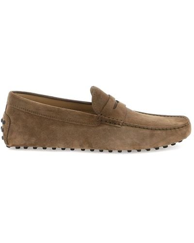 Tod's Nuovo Gommino Driver Loafers - Bruin