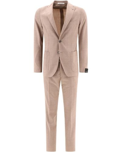 Tagliatore Single Breasted Wool Suit - Natural
