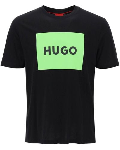 HUGO T Shirt Dulive Con Box Logo - Verde