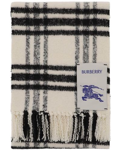 Burberry Écharpe en laine de chèque - Noir