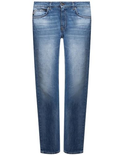 Versace Baumwolle Logo Denim Jeans - Blau