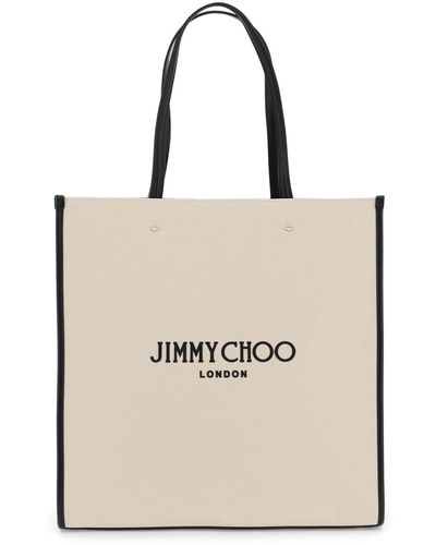 Jimmy Choo N/S Canvas -Einkaufstasche - Natur