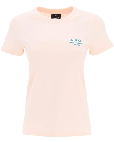 A.P.C. "New Denise" T -Shirt mit Logo -Stickerei - Pink