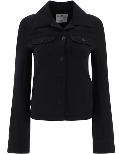 Courreges Giacca per camioniere Overshirt di Courrèges Twill - Nero
