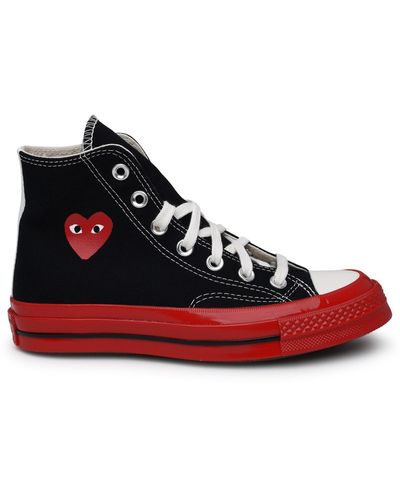 COMME DES GARÇONS PLAY Cotton High Top Sneakers - Red