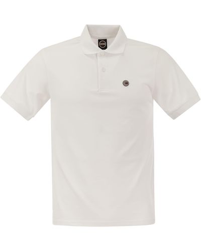 Colmar Pique Polo Shirt Met Geribbelde Randen - Wit