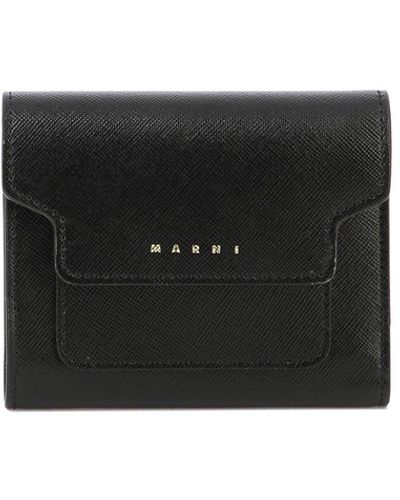 Marni Portefeuille en cuir saffiano - Noir