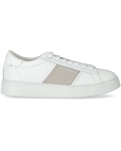 Emporio Armani White und Beige Sneaker - Weiß