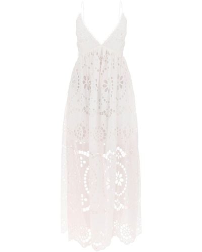 Zimmermann Lexi Maxi Dress In Broderie Anglaise - White