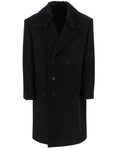 Lanvin Manteau de surdimension de laine - Noir