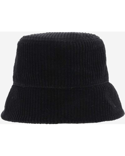 Jil Sander Cotton Velvet Bucket Sombrero - Negro