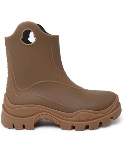Moncler 'misty' Zwarte Pvc Rain Boots - Bruin