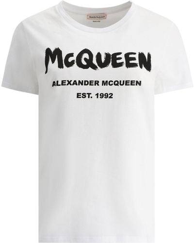 Alexander McQueen Alexander MC Queen Graffiti T -Shirt - Blanc