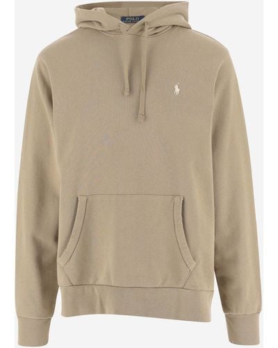 Polo Ralph Lauren Cotton Hoodie With Logo - Natural