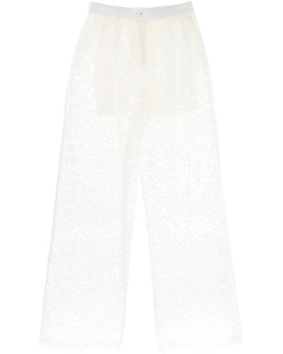 Dolce & Gabbana Pajama Pants In Cordonnet Lace - White