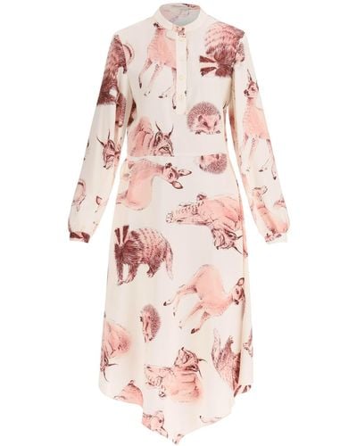 Stella McCartney Stella Mc Cartney Fauna Rewild Robe de chemise imprimée - Rose
