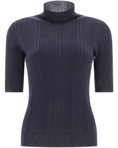 Peserico Ribbed Turtleneck Sweater - Blue