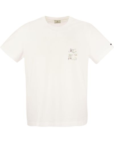 Etro T-Shirt With Logo And Pegasus - White