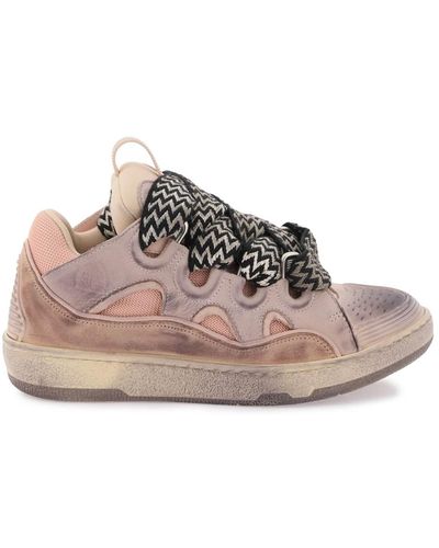 Lanvin Verwendete Effekt 'Curb' Sneakers - Pink
