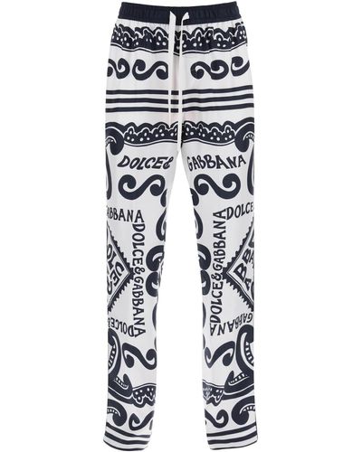 Dolce & Gabbana Pyjama Hosen mit Yachthafendruck - Blau