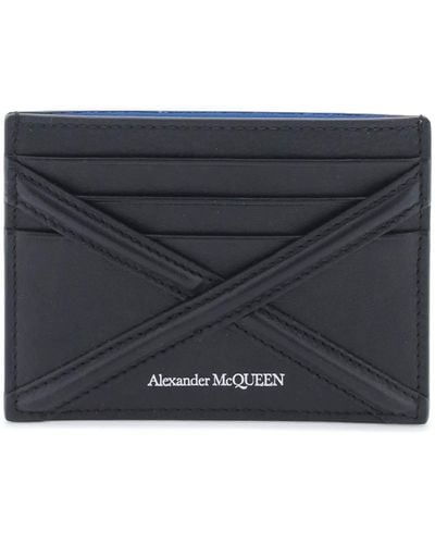 Alexander McQueen Titular de la tarjeta de arnés de cuero - Negro