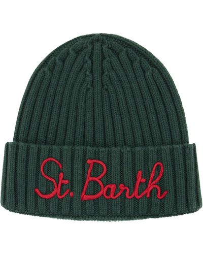 Mc2 Saint Barth Wool and Cashmere Blend Hat with Bordery - Verde