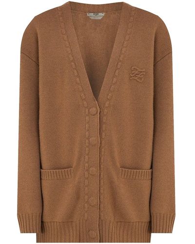 Fendi Cashmere Cardigan Knit - Brown