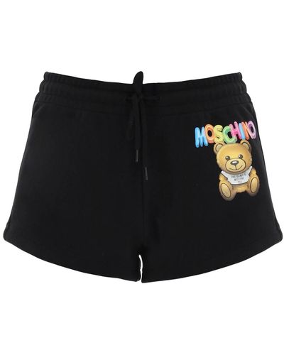 Moschino SHORTS CON STAMPA LOGO - Nero