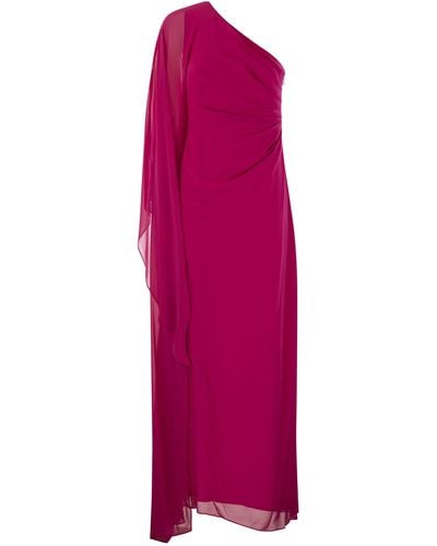 Max Mara Studio Vallet One Shoulder Dress - Pink