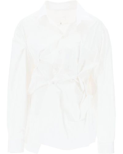 Maison Margiela Drapiert übergroßes Hemd - Weiß