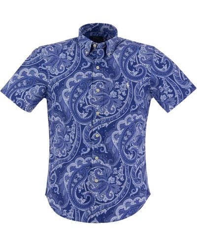 Polo Ralph Lauren Kurzärärmisches Hemd mit Kaschmirmuster - Blau