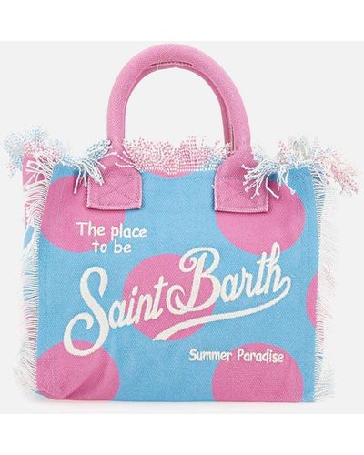 Mc2 Saint Barth Colette Polka Dot Fringe Handbag - White
