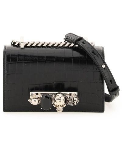 Alexander McQueen Jeweled Satchel Mini -tasche - Zwart