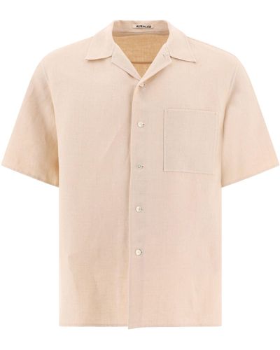 AURALEE "Double Cloth" Linen Shirt - Natural