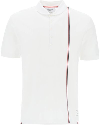 Thom Browne Polo -shirt Met Tricolor Intarsia - Wit