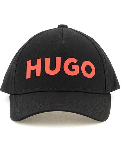HUGO Baseball Cap mit Logo-Print - Rot