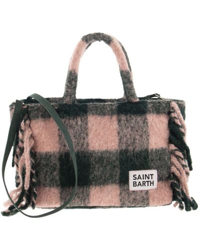 Mc2 Saint Barth Tartan Bag mit Fransen - Schwarz