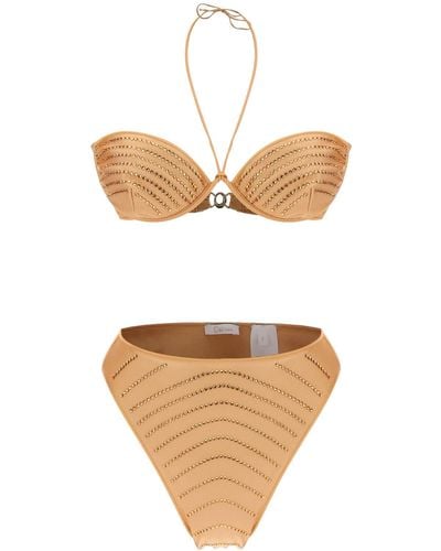 Oséree Bikini Set mit Strasssteinen - Weiß