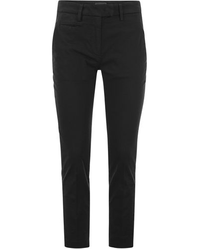 Dondup Pantalones de ajuste delgados de Perfect en modales y algodón - Negro